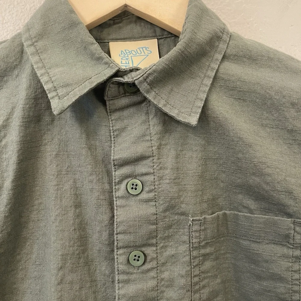 There Abouts Kid's Safari Cotton Shirt Button‎ Up Short Sleeve Summer Size 8 EUC